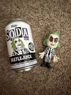 Funko Beetlejuice Soda Figure with Green Hair and Black-White Suit